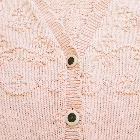 Knit Button Cardigan in Soft Pink - Picture 4 of 4